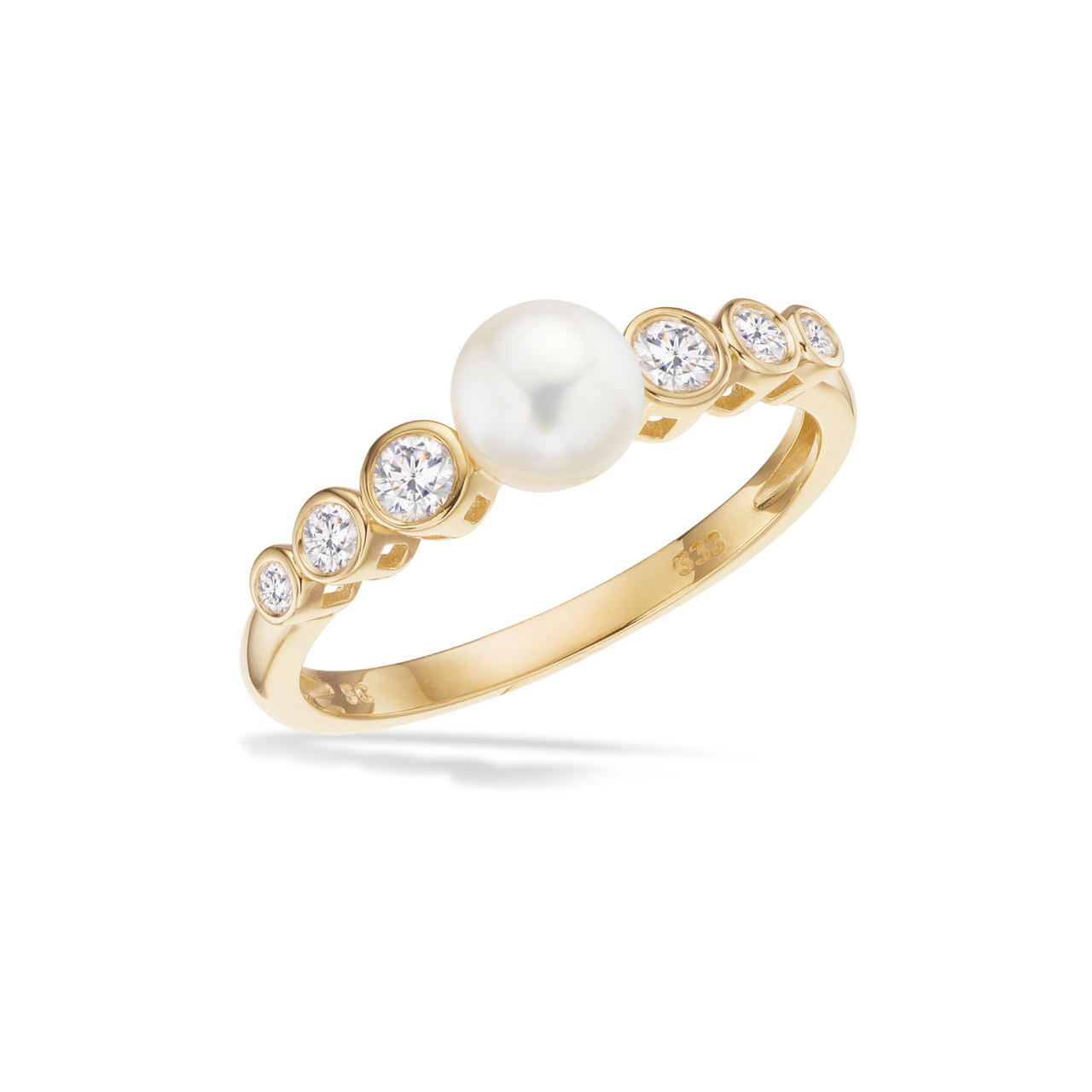 *Ring fkp./cubic zir. 8 kt.