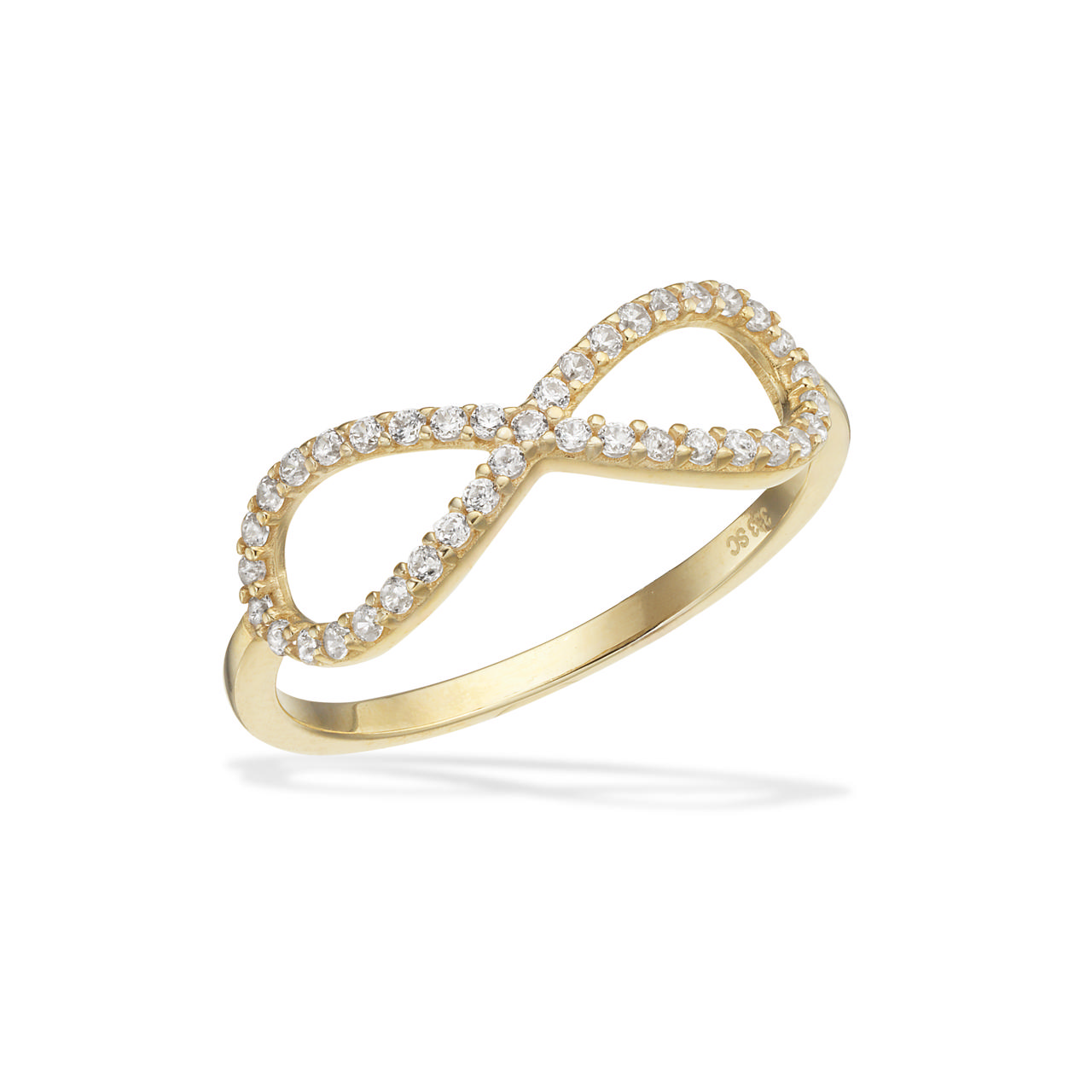 *Ring uendelighedstegn cubic zir. 8 kt.