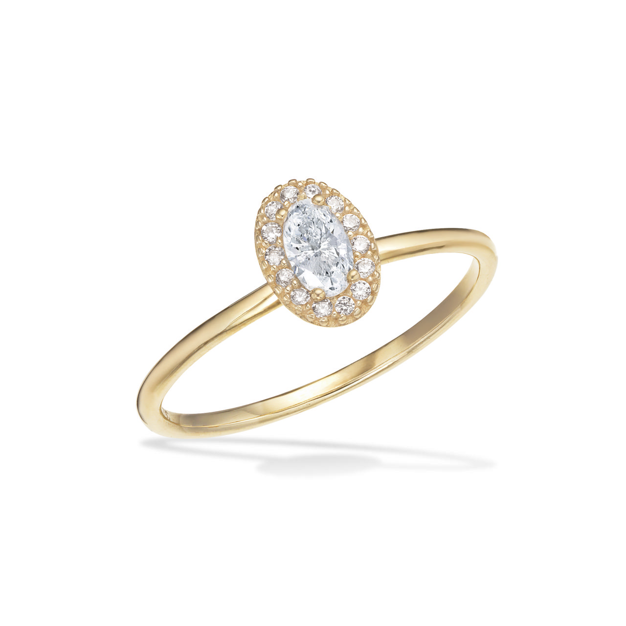 *Ring roset cubic zir. 8 kt.