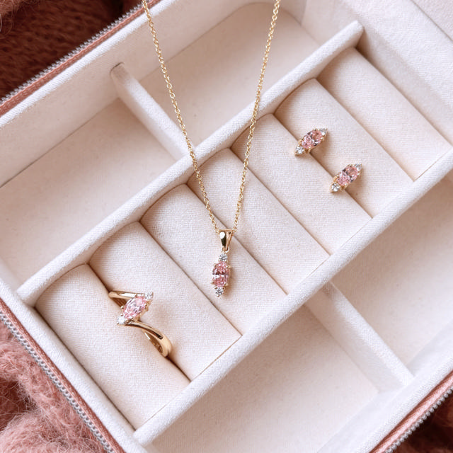 Ring rose/white zir. 333 yell.