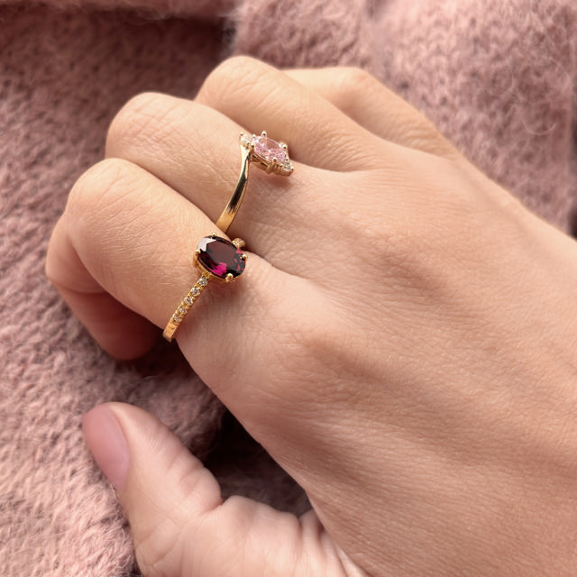 Ring rose/white zir. 333 yell.