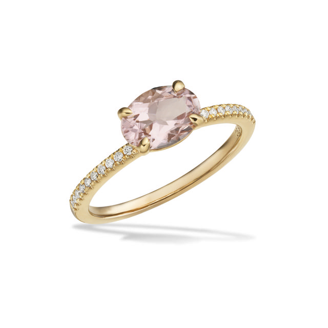 Ring morganite 0,09 H-W/SI 585 yell.