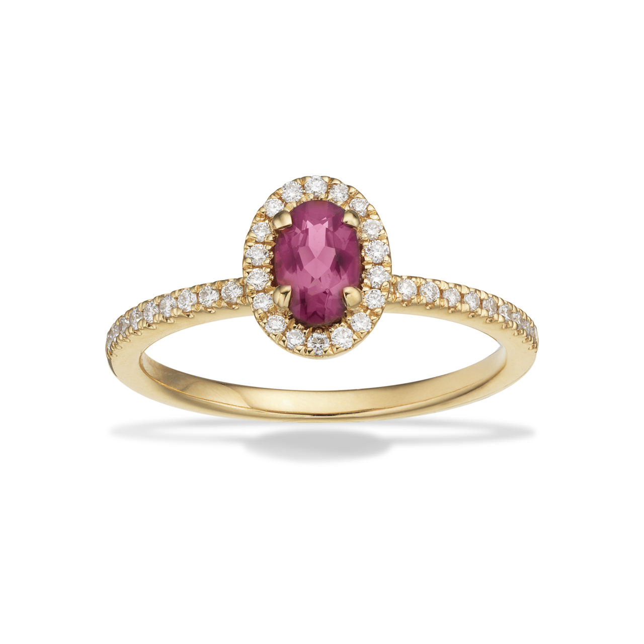 *Diana ring roset 0,17 H-W/SI-turmalin 14 kt