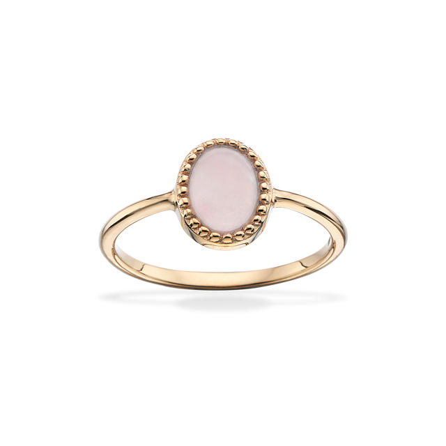 Ring rose quartz sølv fg.