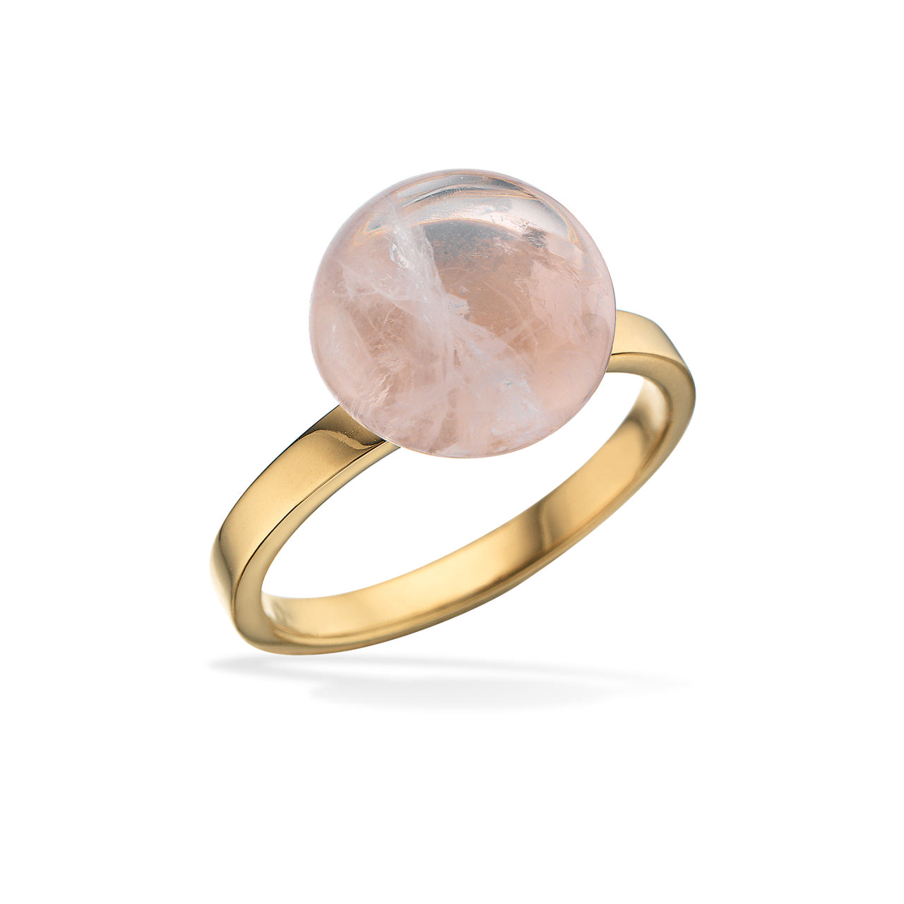 Ring rose quartz sølv fg.