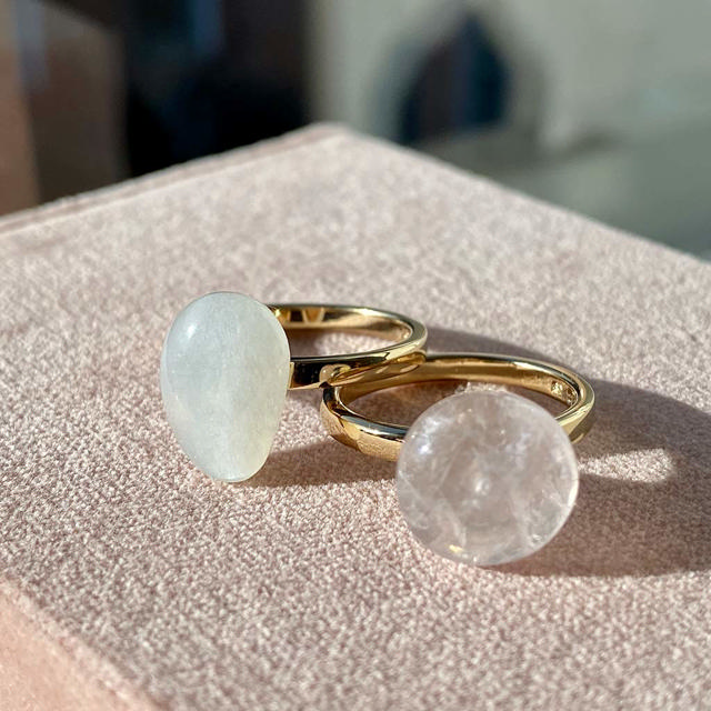 Ring rose quartz sølv fg.