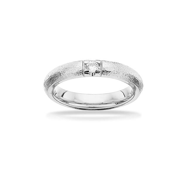 Grace Ring rustik 14 kt. hv. 1x0,09 H-W/SI