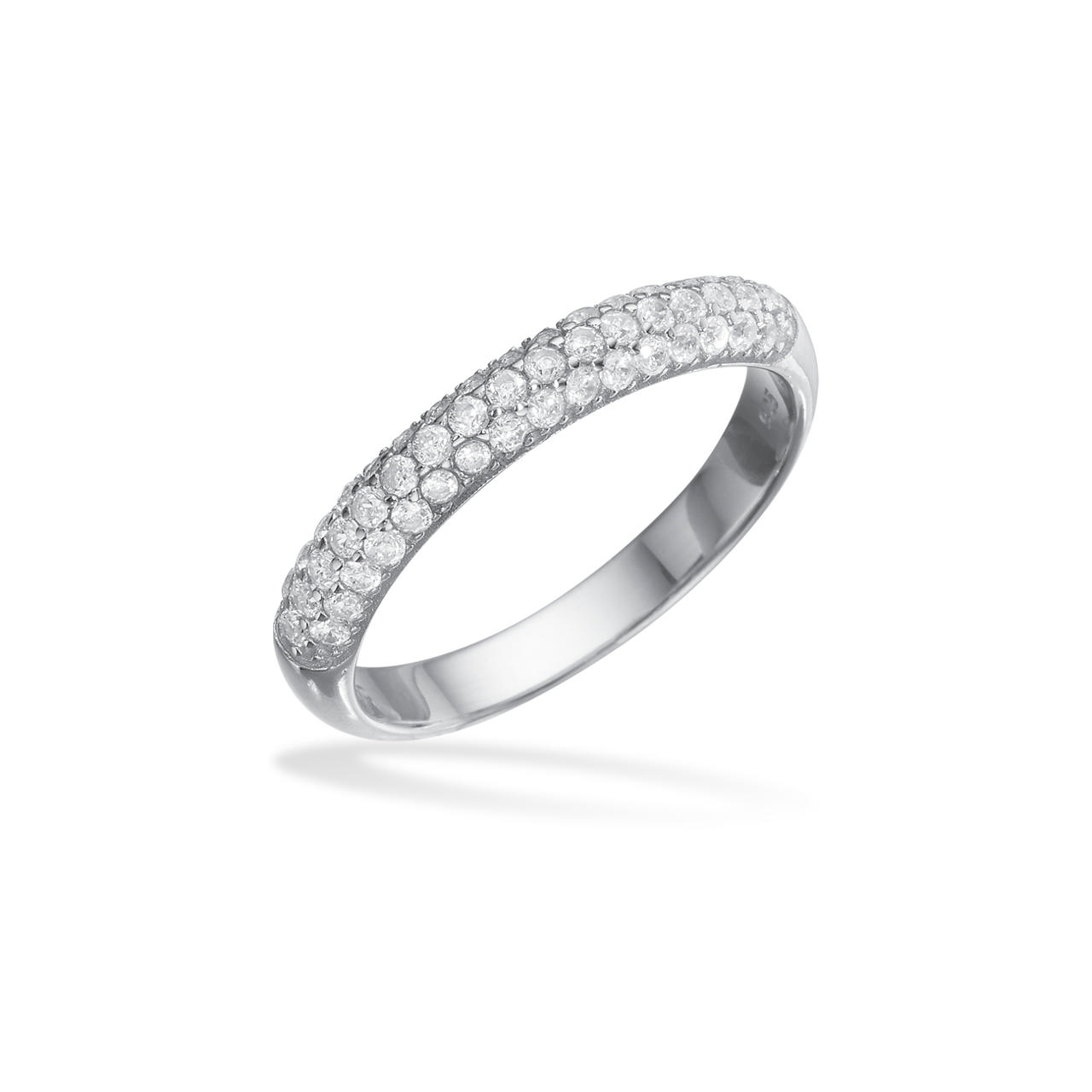 SoHo ring pavé syn. cubic zir. sølv rh.