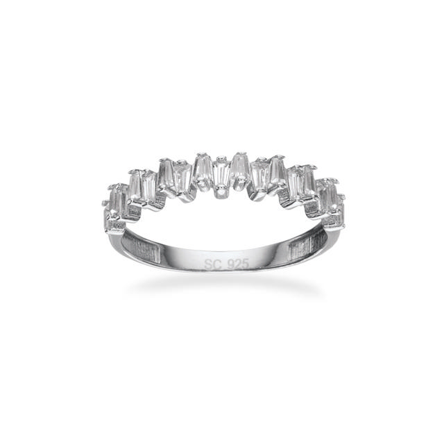 SoHo ring baguette cubic zir. sølv rh. 