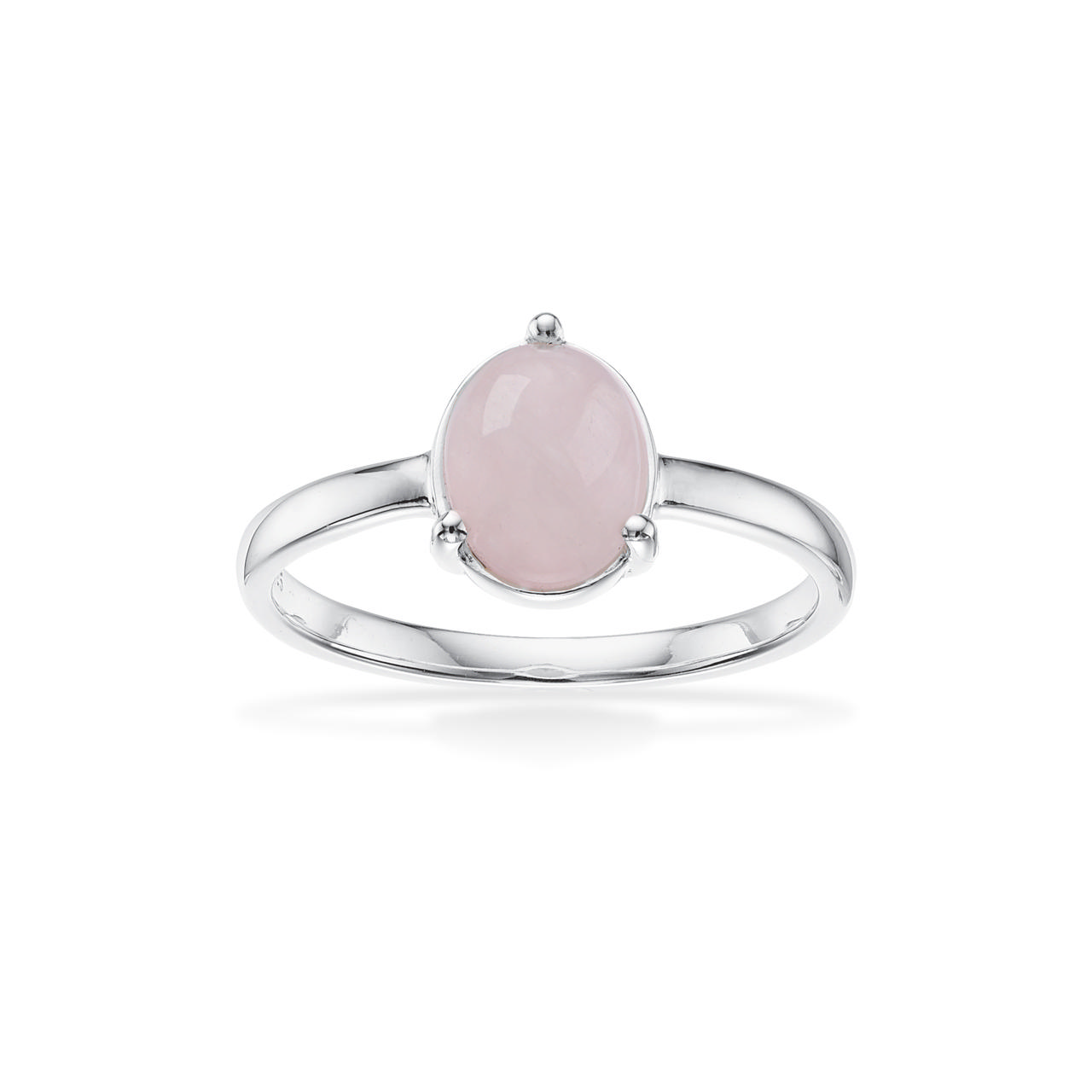 Ring rosa quartz sølv