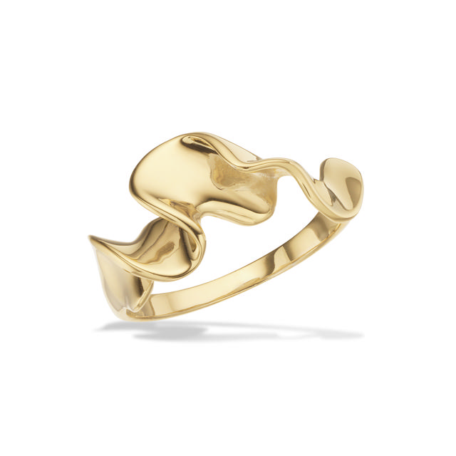 Ring wave 925 goldplated
