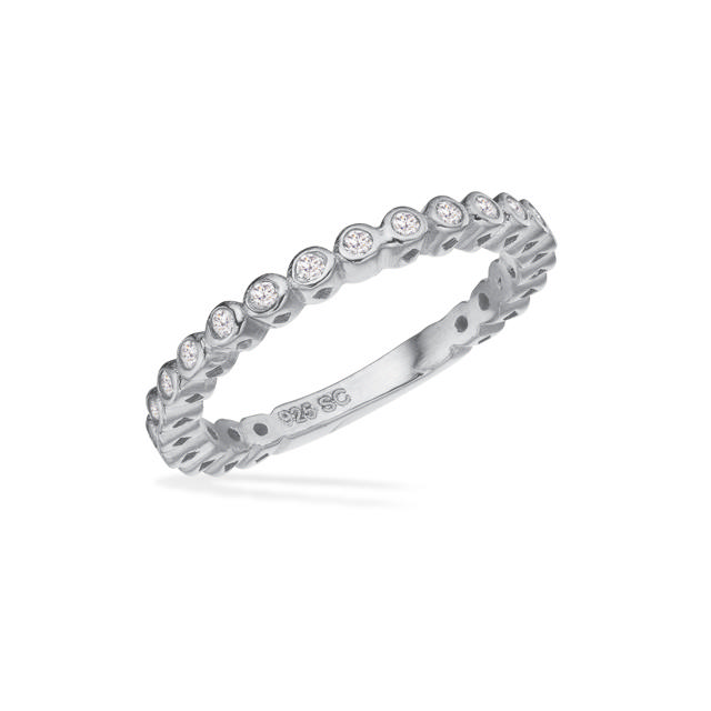 *SoHo ring cubic zir. sølv rh.