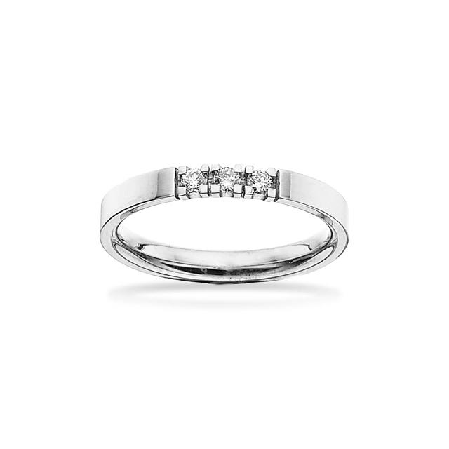 Grace Ring 9 kt. hv. 3x0,04 H-W/SI