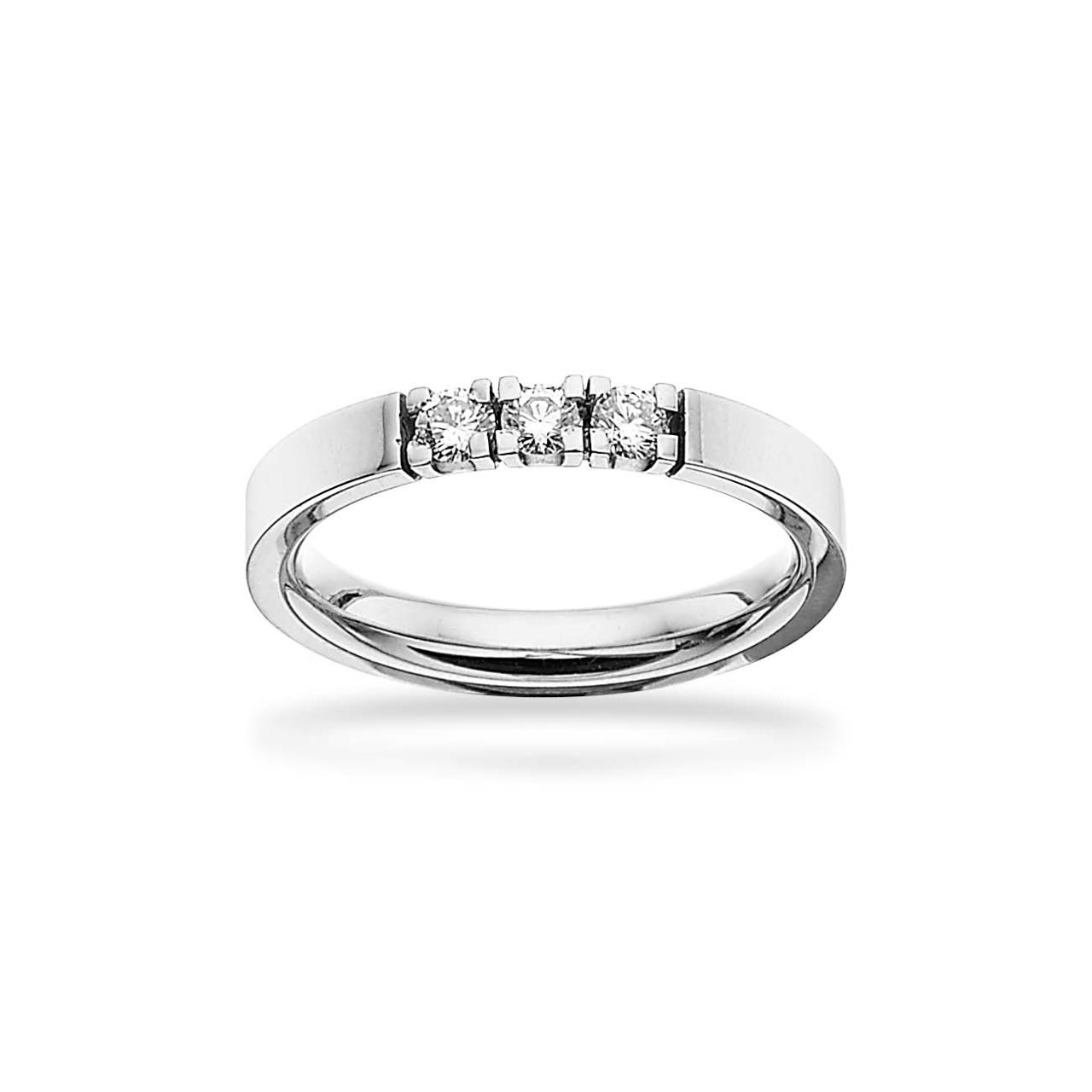 Grace Ring 9 kt. hv. 3x0,08 H-W/SI