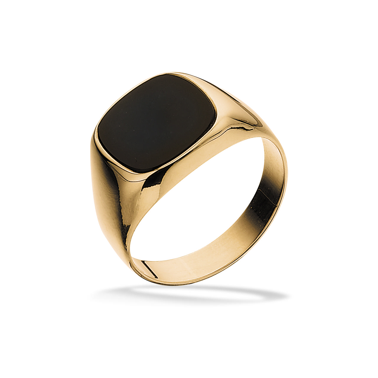 Herre plade ring onyx 8 kt.