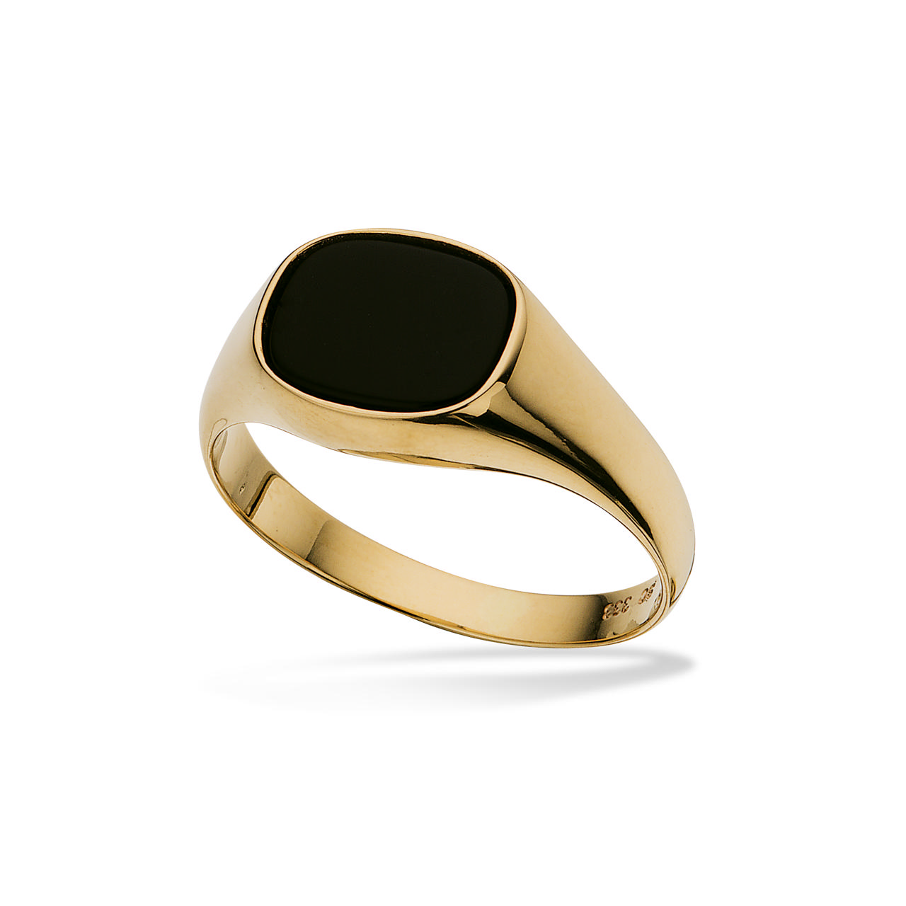 Herre plade ring onyx 8 kt.