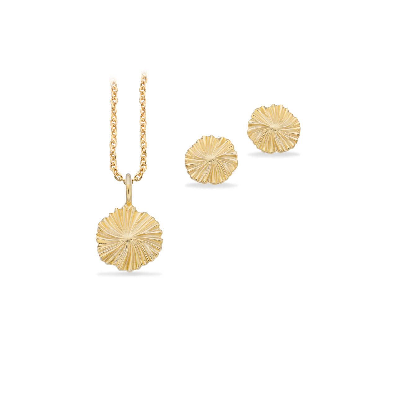 Earrings + necklace 925 goldplated