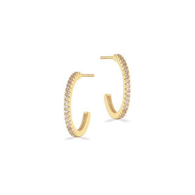 Half hoops zir. brass goldplated