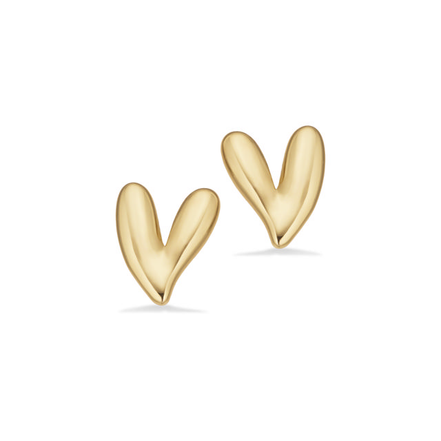 Earsticks hearts brass goldplated