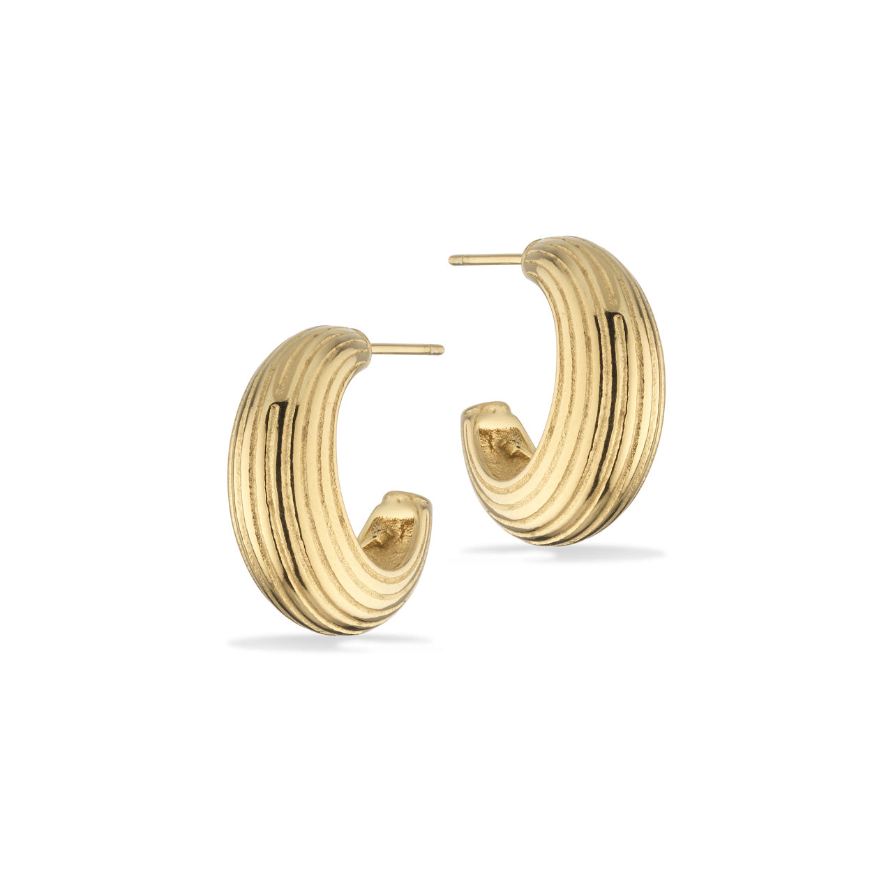 *Molly halvcreoler rillet 20 mm stål guldfarvet