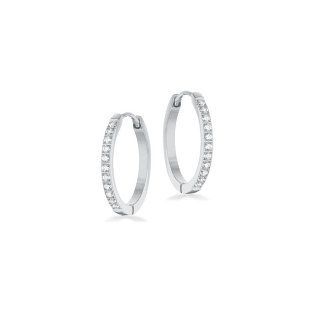 *Molly creoler 2 x 19 mm cubic zir. stål  