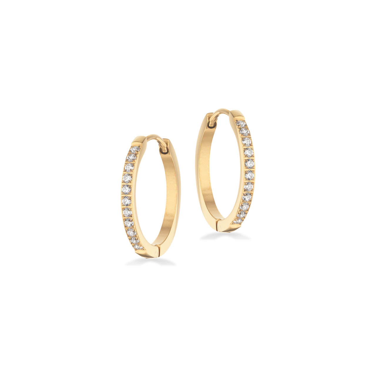 *Molly creoler 2 x 19 mm cubic zir. stål guldfarvet