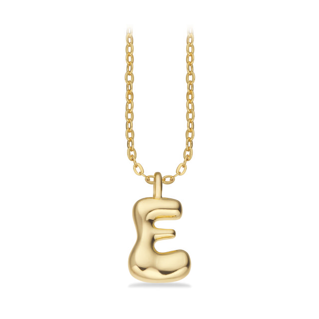 Pendant E brass goldplated