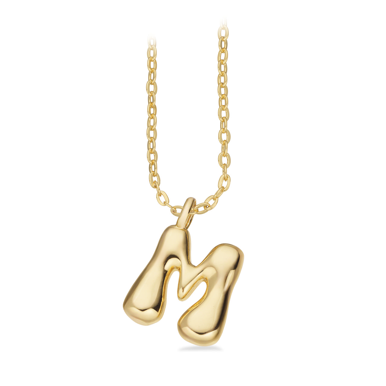Pendant M brass goldplated