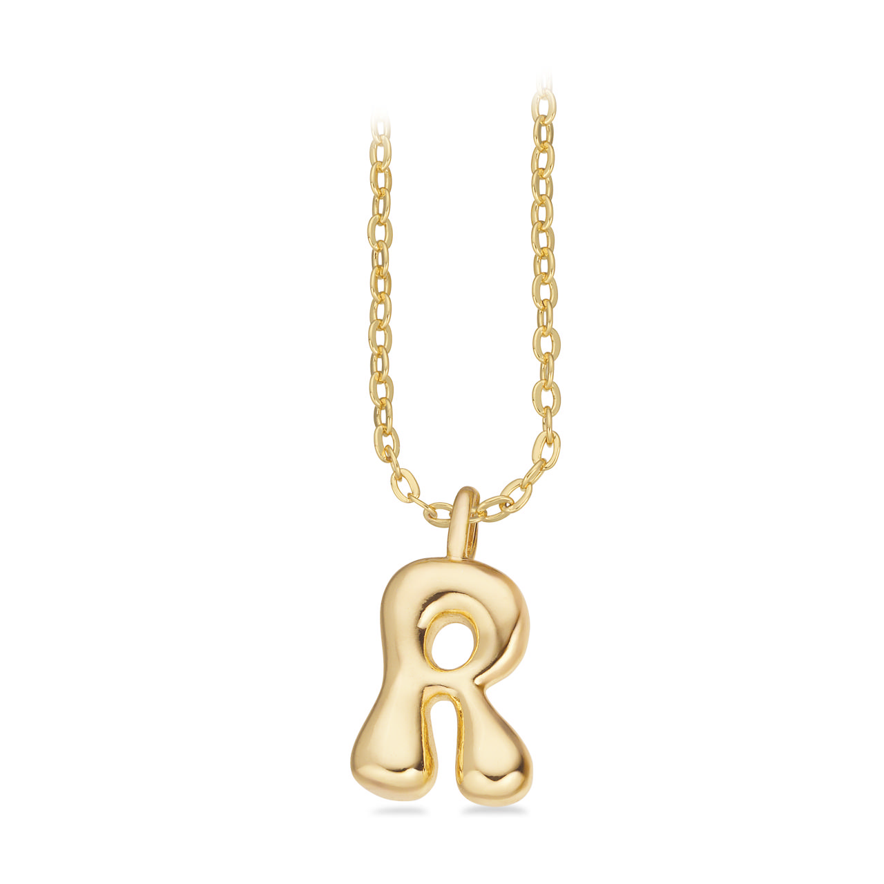 *Molly bogstav R messing fg. m. kæde 