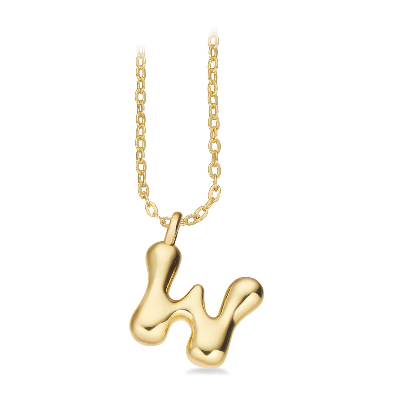 *Molly bogstav W messing fg. m. kæde 