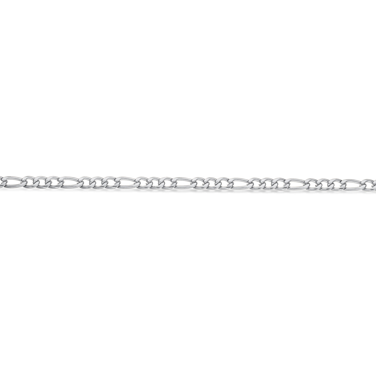 *Armbånd figaro 1,2 mm stål 19+3 cm