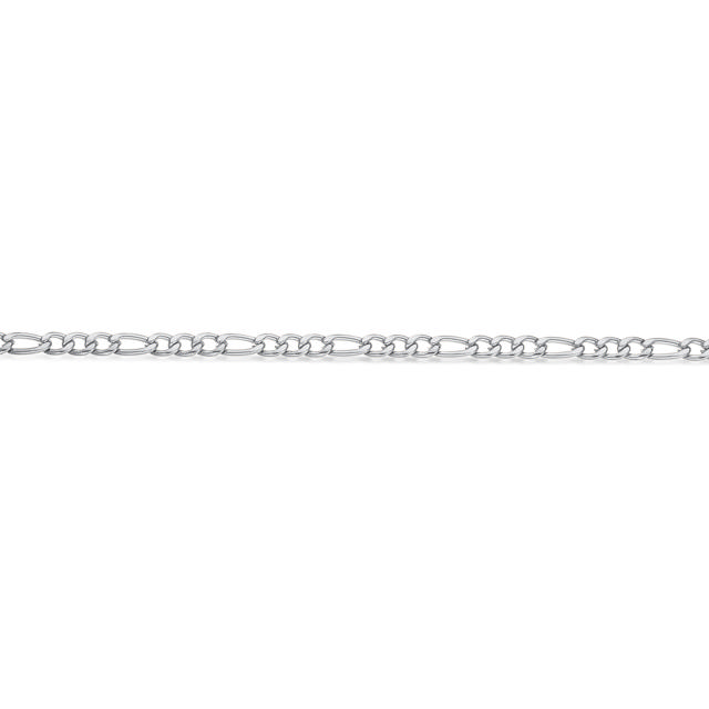 *Armbånd figaro 1,2 mm stål 19+3 cm