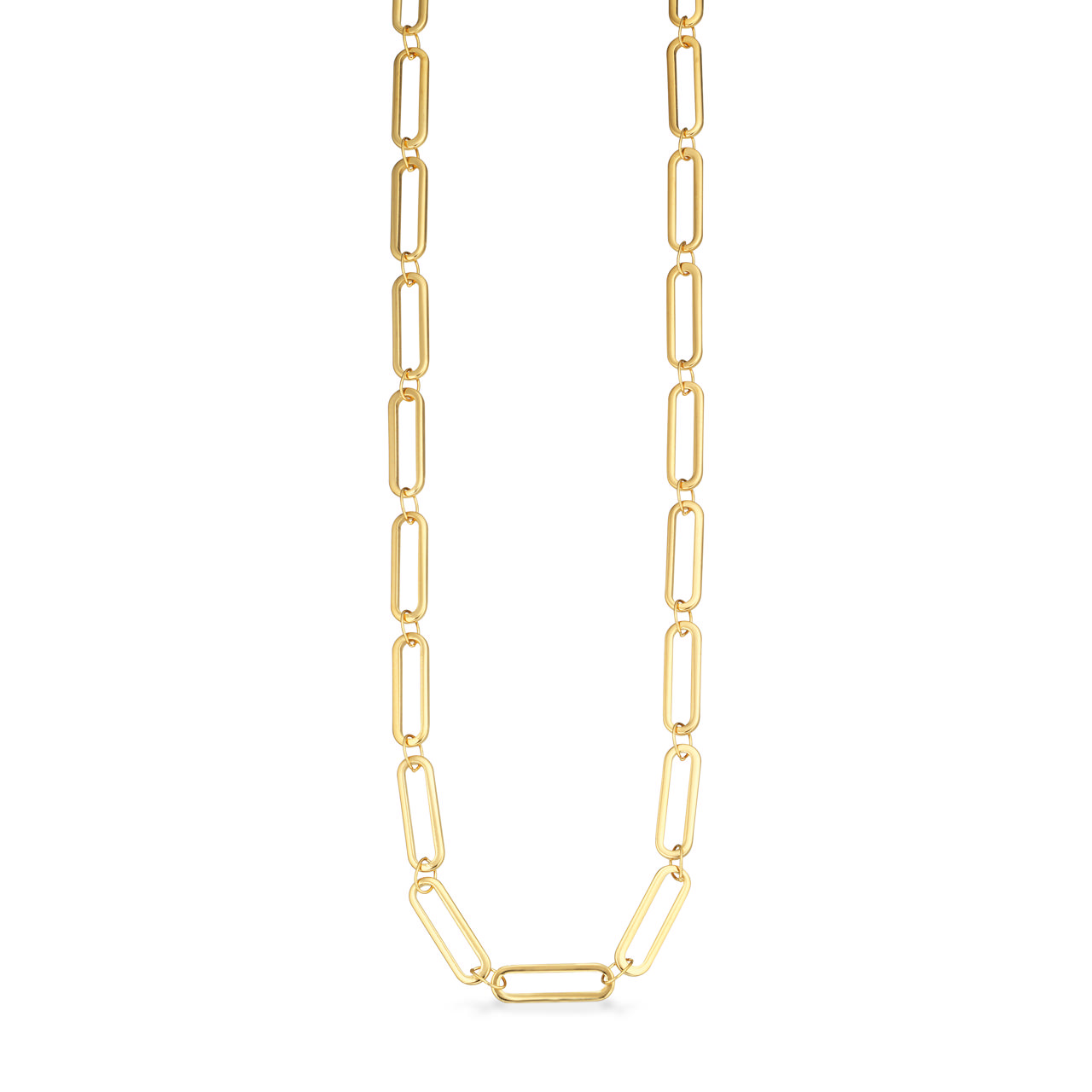 *Molly halskæde longlink stål guldf. 42+3 cm