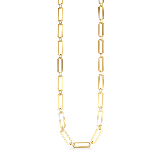 *Molly halskæde longlink stål guldf. 42+3 cm
