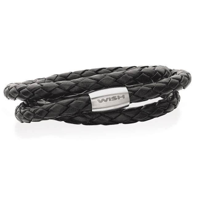 black braided leather w/steal lock 50,5cm