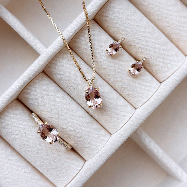 Earsticks 0,03 H-W/SI morganite 585 yell.