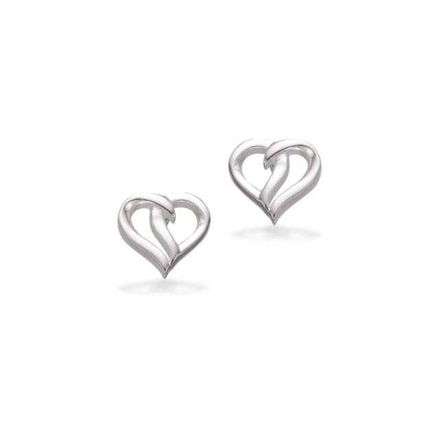 Øreringe hjerte sølv 