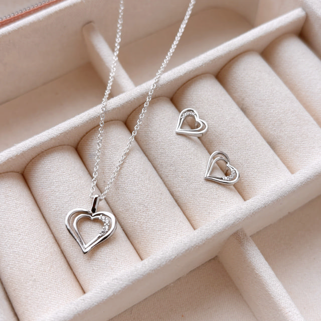 Earsticks heart zir. 925 rho.