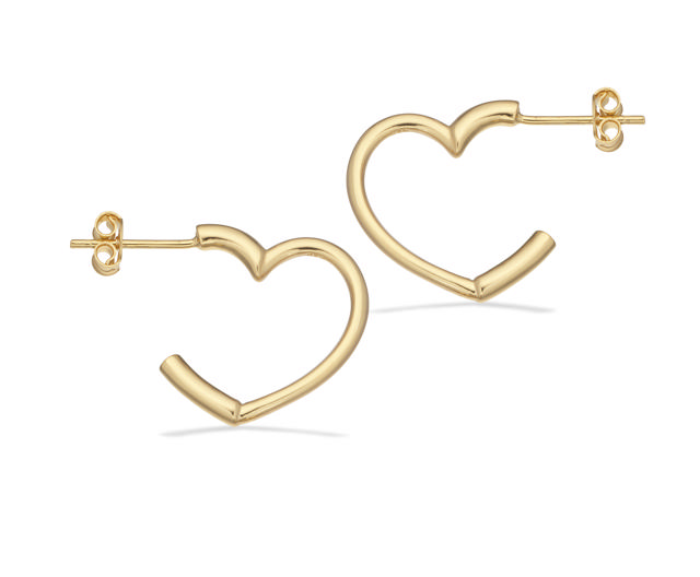 Earrings heart 925 goldplated