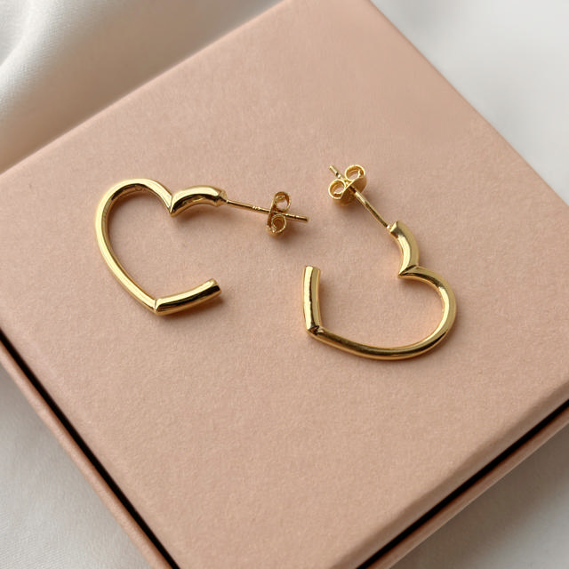 Earrings heart 925 goldplated