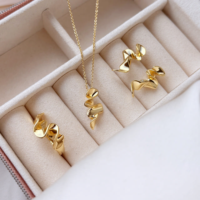 Earsticks wave 925 goldplated