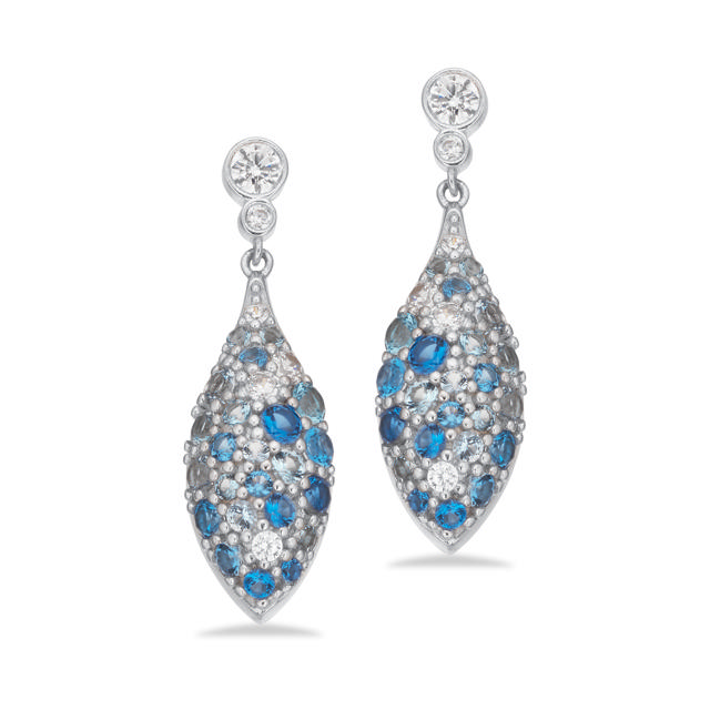 Earhanger blue zir 925 rho.