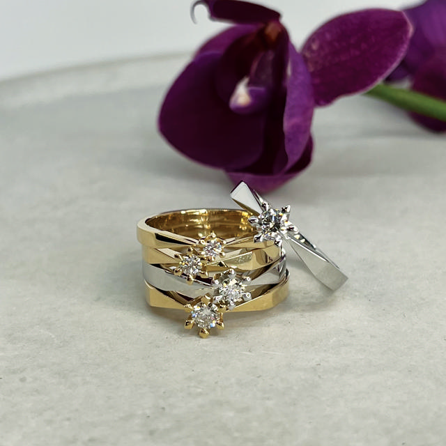 *Victoria ring 14 kt. rd 0,15 G-TW/SI