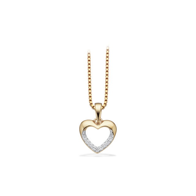 Pendant heart 0,04 H-W/SI 585 yell.