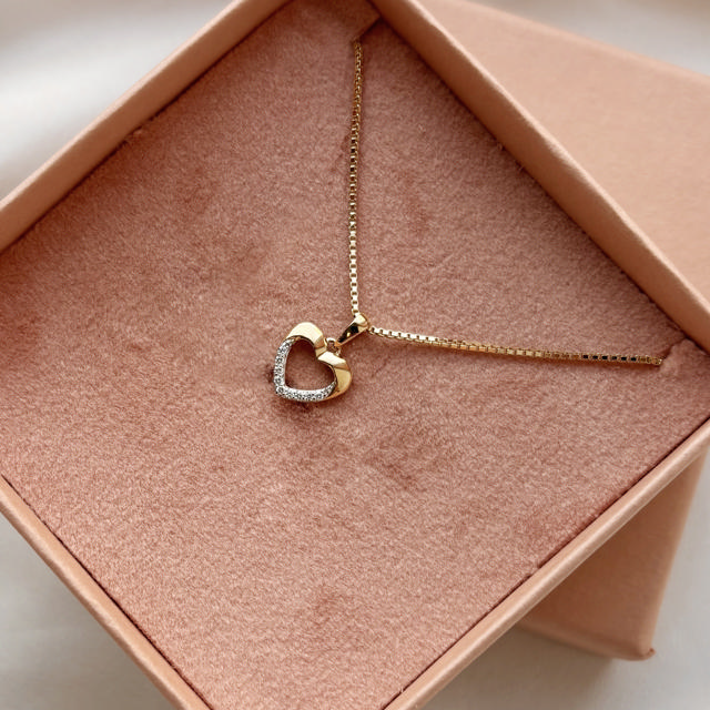 Pendant heart 0,04 H-W/SI 585 yell.