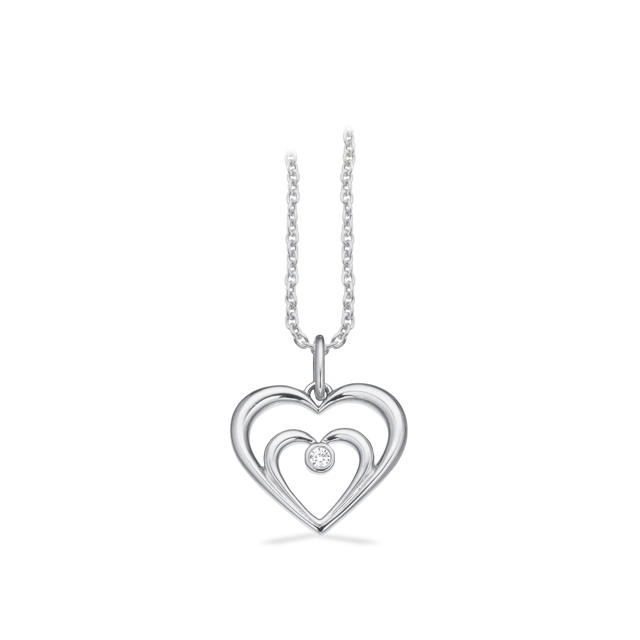 Pendant heart 0,02 333 white
