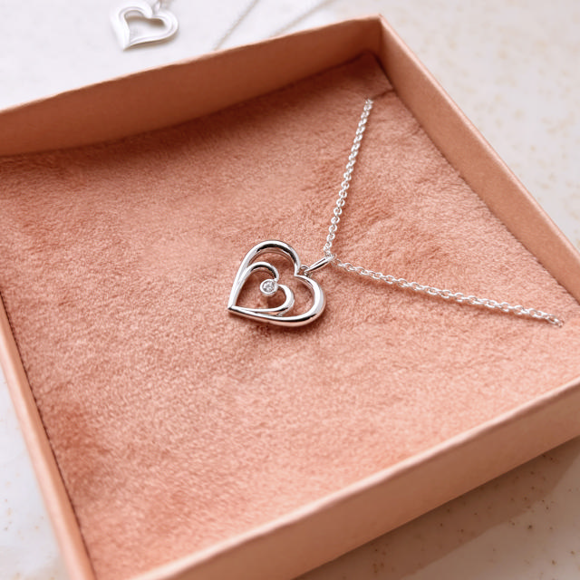 Pendant heart 0,02 333 white