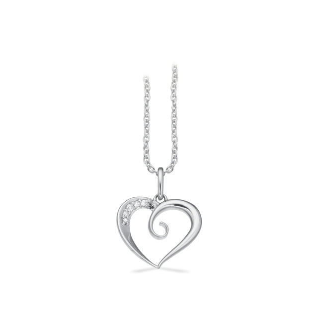 Pendant heart 0,025 333 white