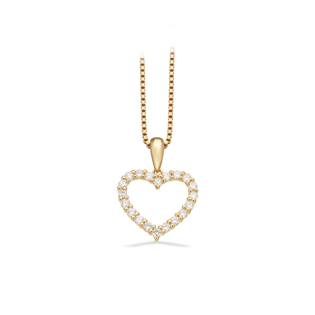 Pendant heart 0,36 H-W/SI 585 yell.