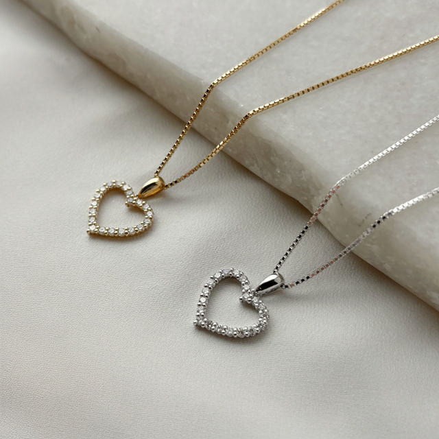 Pendant heart 0,36 H-W/SI 585 yell.